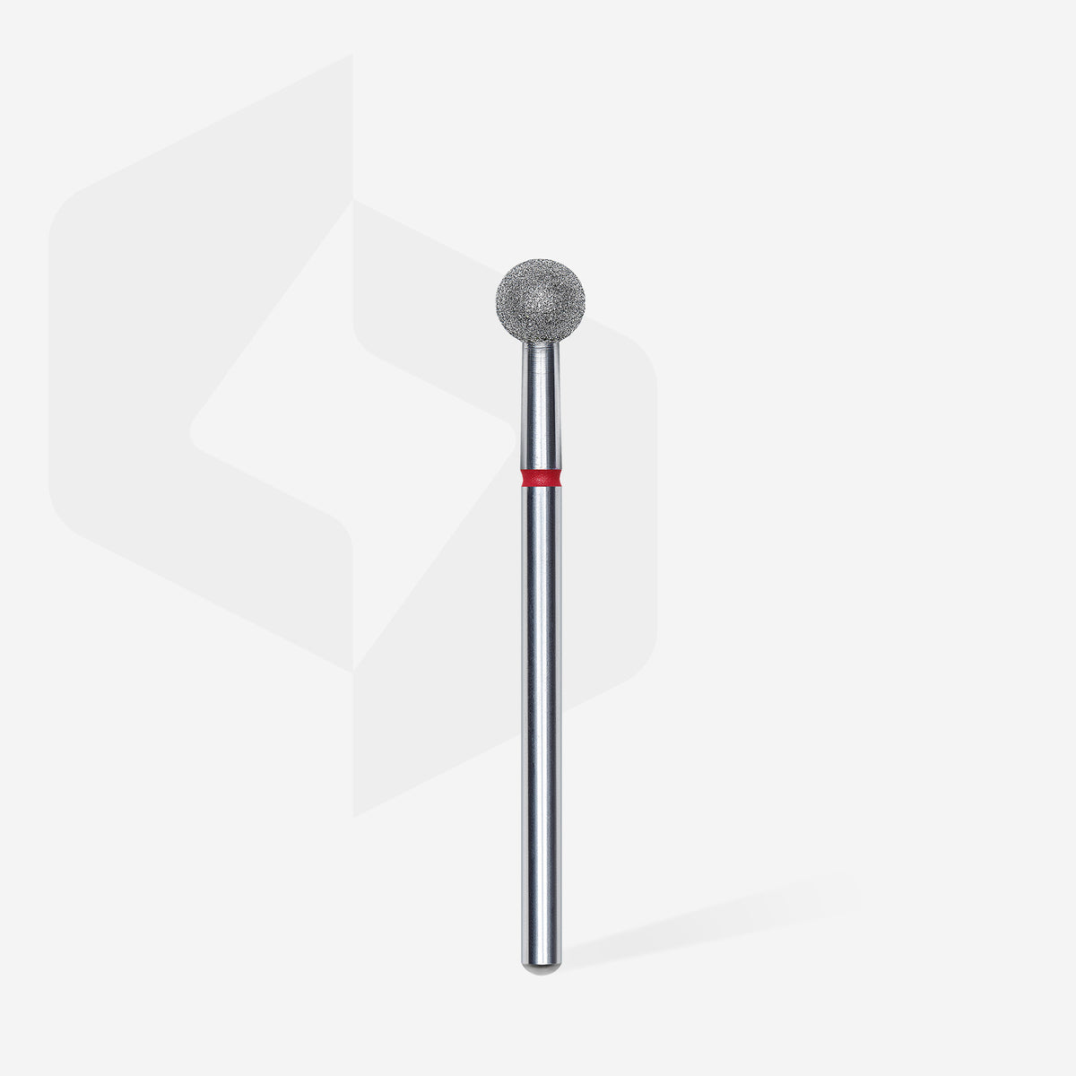 Staleks Pro Diamond Ball Nail Drill Bit 5mm Red/Fine, stainless steel, diamond coating full image.