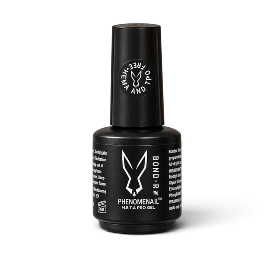 Phenomenail™ M.E.T.A Pro BOND-R Adhesive Nail Bonder, 9g HEMA-free and TPO-free professional nail prep product.