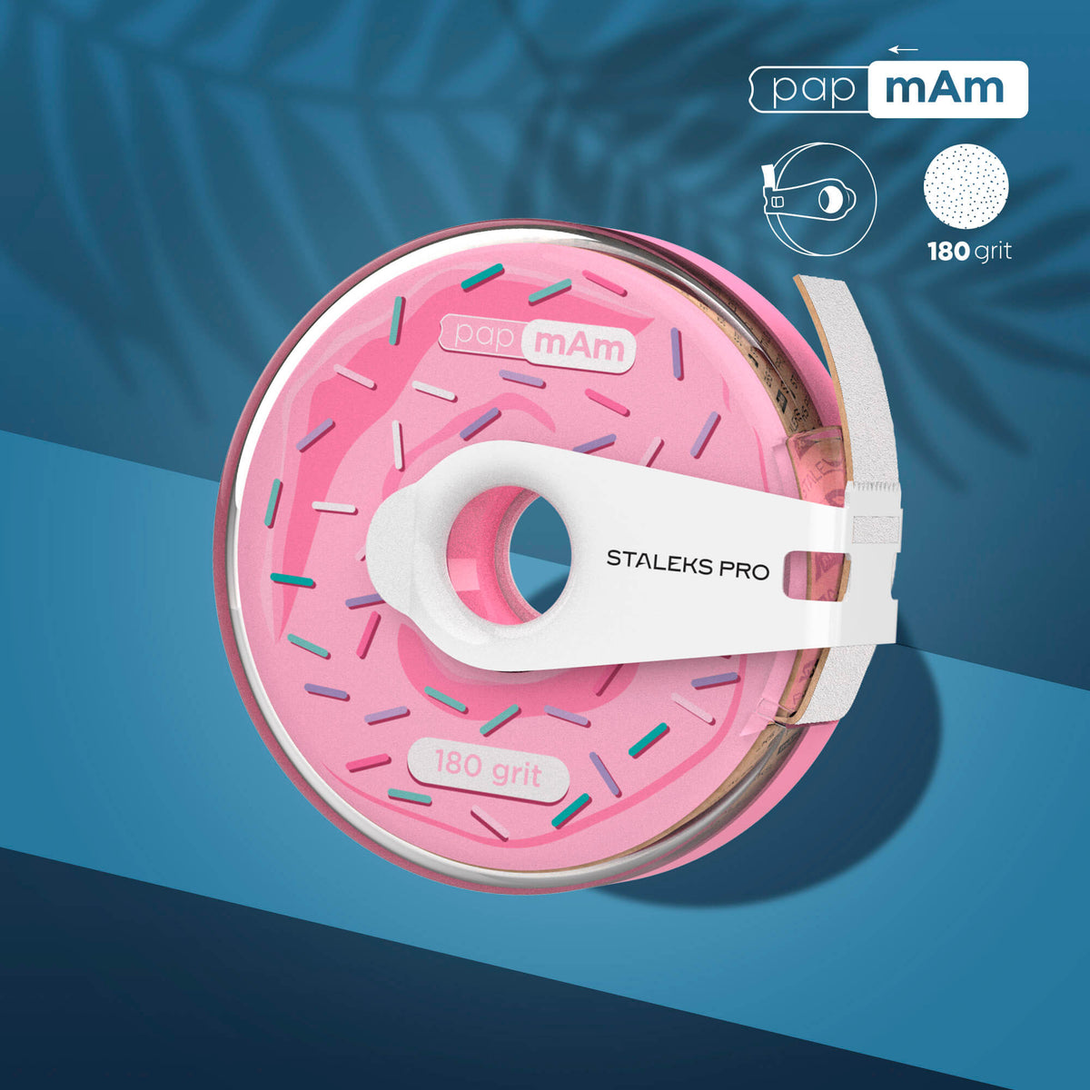 Staleks Papmam Replaceable Nail File Sleeves 7m Roll 180 grit, pink.