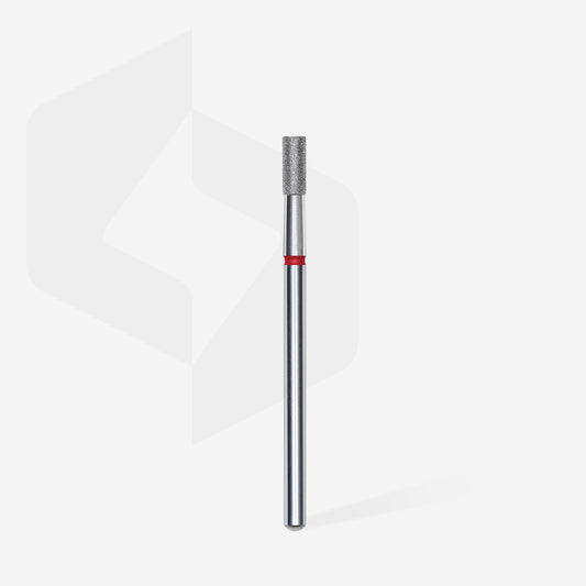 Staleks Pro Diamond Cylinder Nail Drill Bit 2.5mm Red Fine, stainless steel diamond coating full image