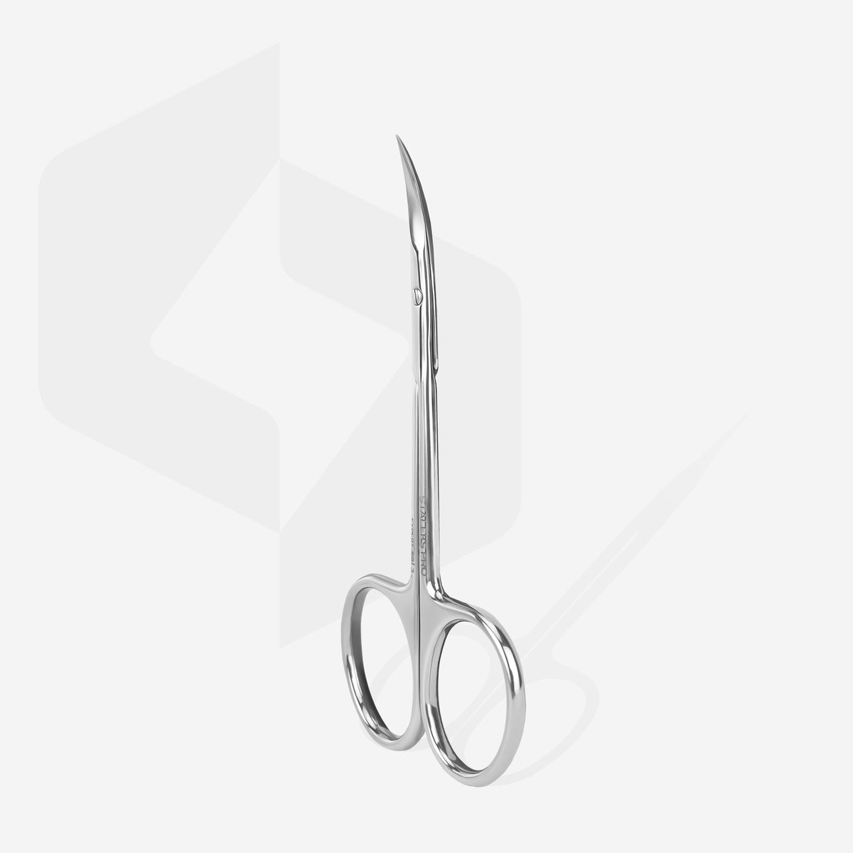 Staleks Pro Cuticle Scissors EXPERT 50 Type 3, high strength, stainless steel, short sighted handles, tapered tips, classic curved blades, full image