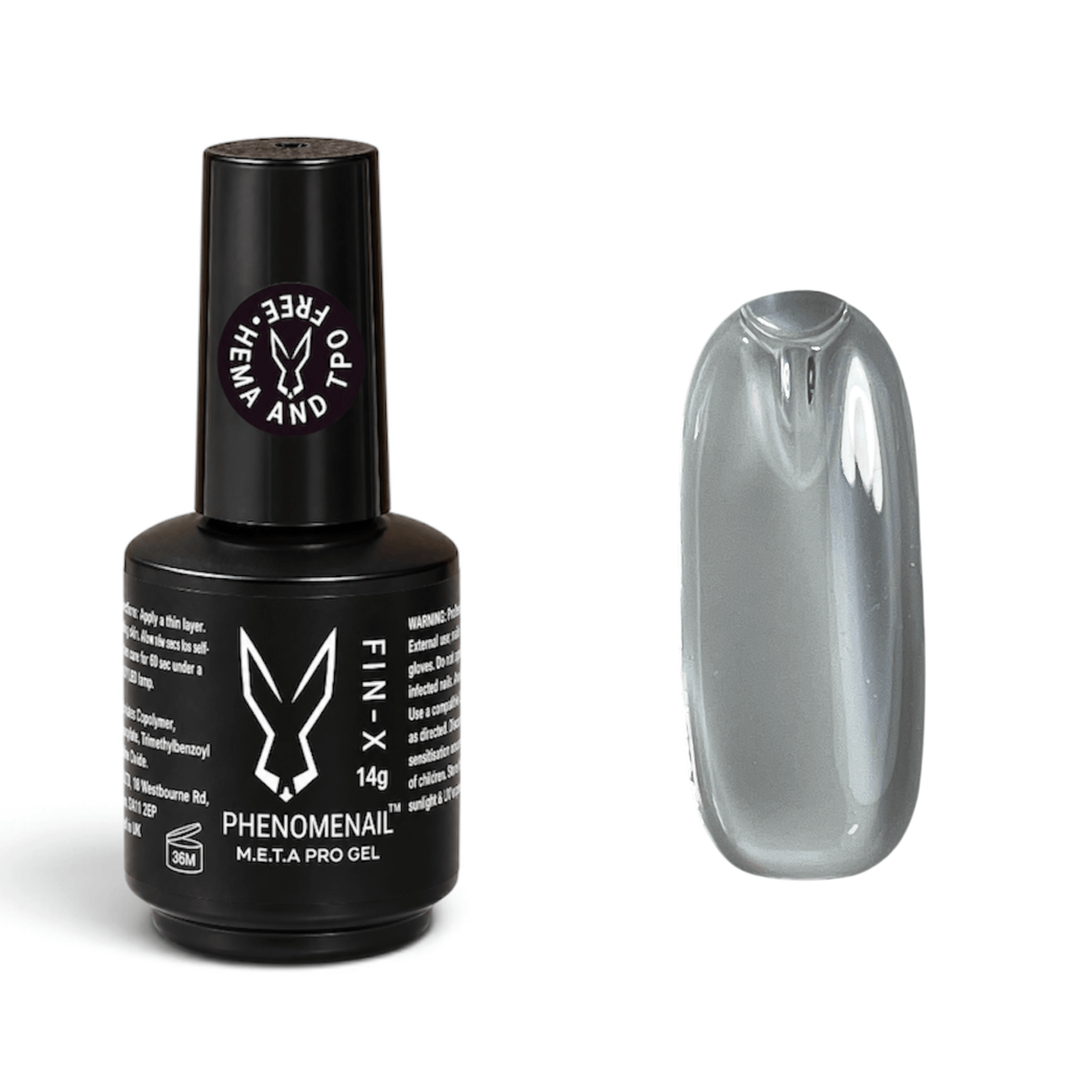 Phenomenail™ M.E.T.A Pro FIN-X No Wipe Top Gel, 14g HEMA-free and TPO-free professional top coat