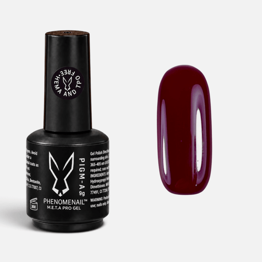 Got GANK'D deep vampy-red jelly Phenomenail™ M.E.T.A Pro PIGM-A Gel Polish with colour swatch