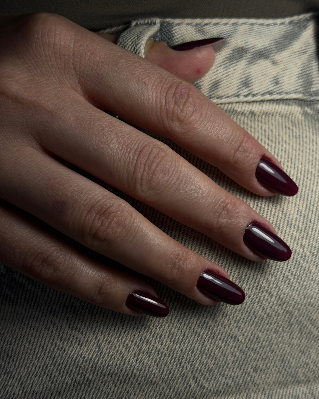 Got GANK'D translucent vampy-red PIGM-A Gel Polish on nail
