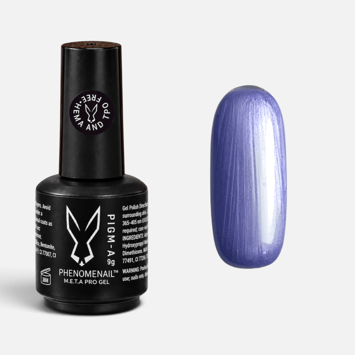 Lavender Frost cool-toned lavender metallic pearl nails featuring Phenomenail™ M.E.T.A Pro PIGM-A Gel Polish.