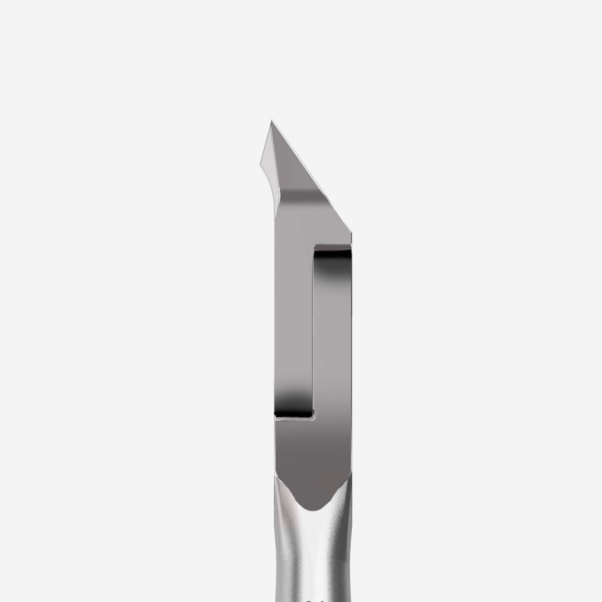 Staleks Pro Cuticle Nippers SMART 10 4mm Stainless Steel, 7.8cm, 40g, surgical grade. Image shows side of product and the curve