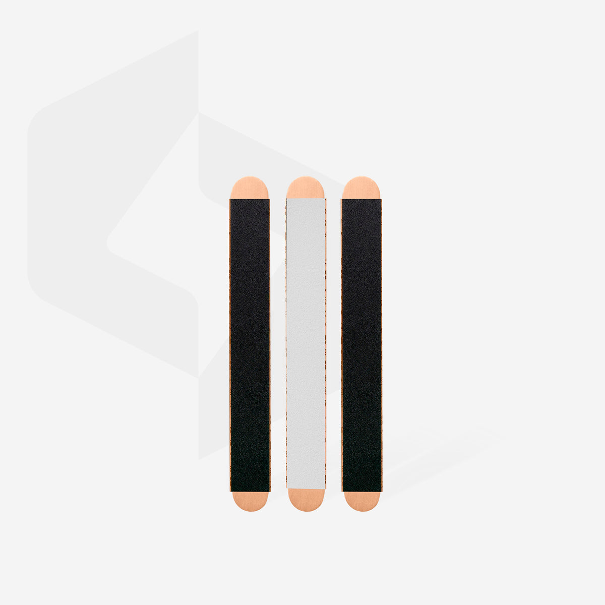 Staleks Papmam Double-Sided Nail Files 180/240 Grit 3-Pack Birch Wood 140 X 20 mm showing 3 files.