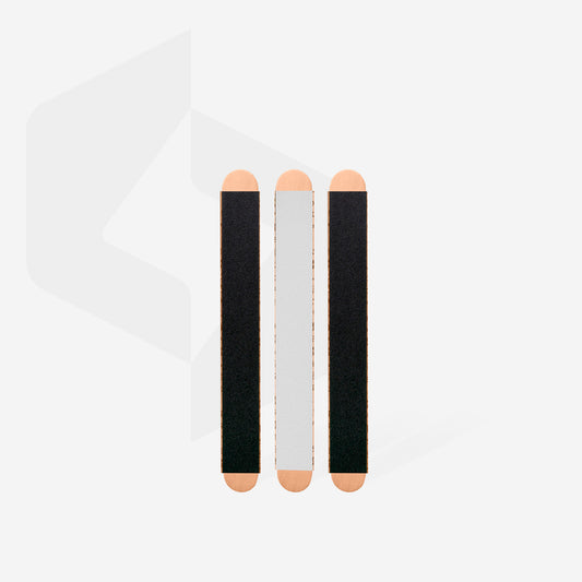 Staleks Papmam Double-Sided Nail Files 180/240 Grit 3-Pack Birch Wood 140 X 20 mm showing 3 files.