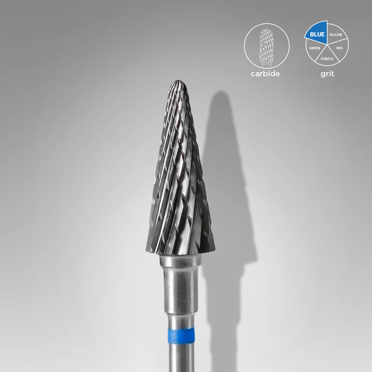 Staleks Pro Carbide Cone Nail Drill Bit 6mm, Blue (Medium) 