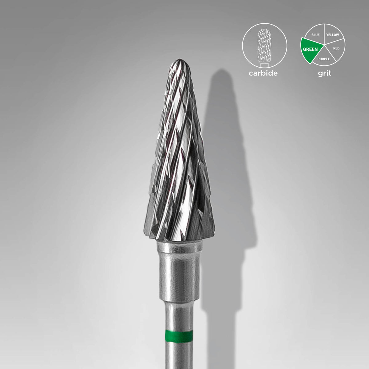 Staleks Pro Carbide Cone Nail Drill Bit 6mm, Green (Coarse) 