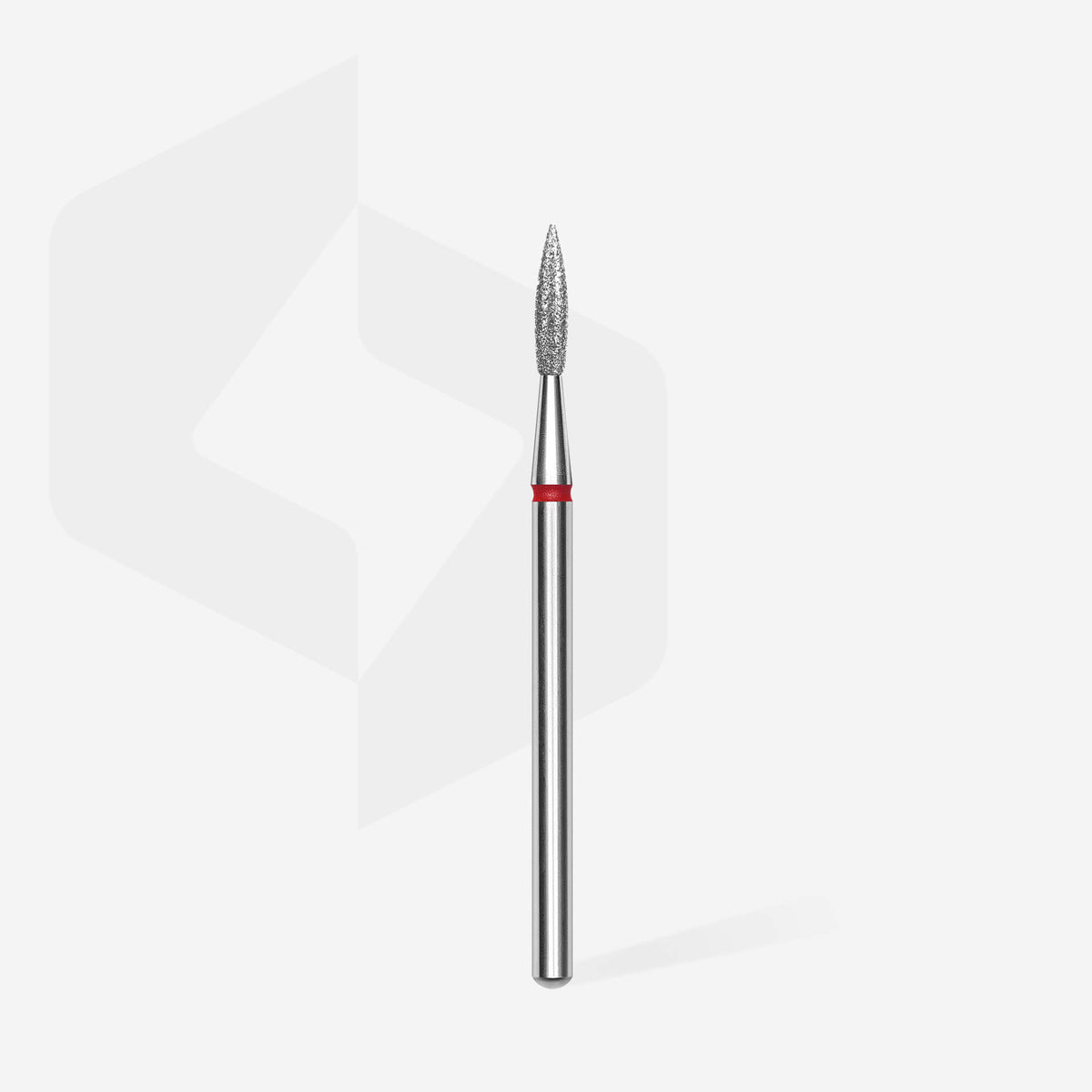 Staleks Pro Diamond Pointed Flame Nail Drill Bit 2.3mm Red Fine. full
